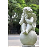 小天使石像冥想 (y14596 立體雕塑.擺飾-立體童趣擺飾)